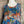 Load image into Gallery viewer, Oversized blue floral print crew pullover with orange and multicolor botanical pattern, long sleeves, relaxed fit - 8
