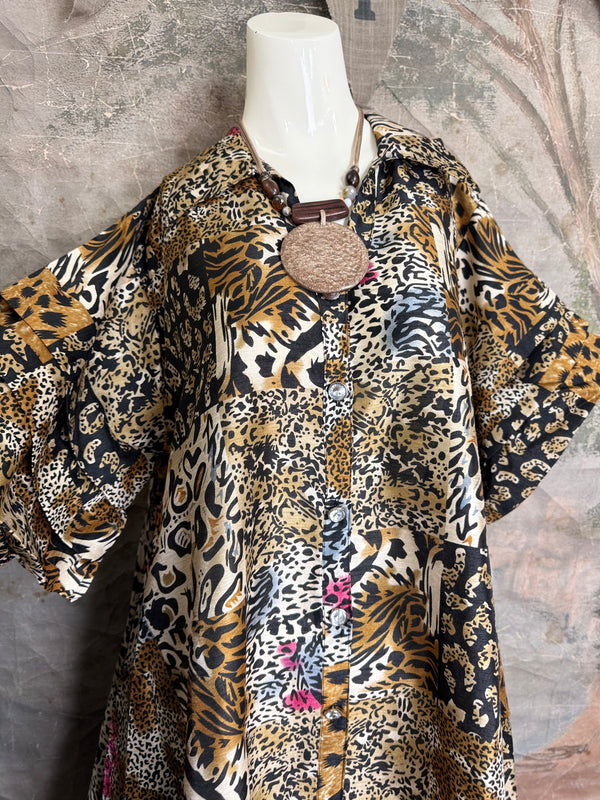 AD26-01 The High-Low Echo Dress-Safari Flair