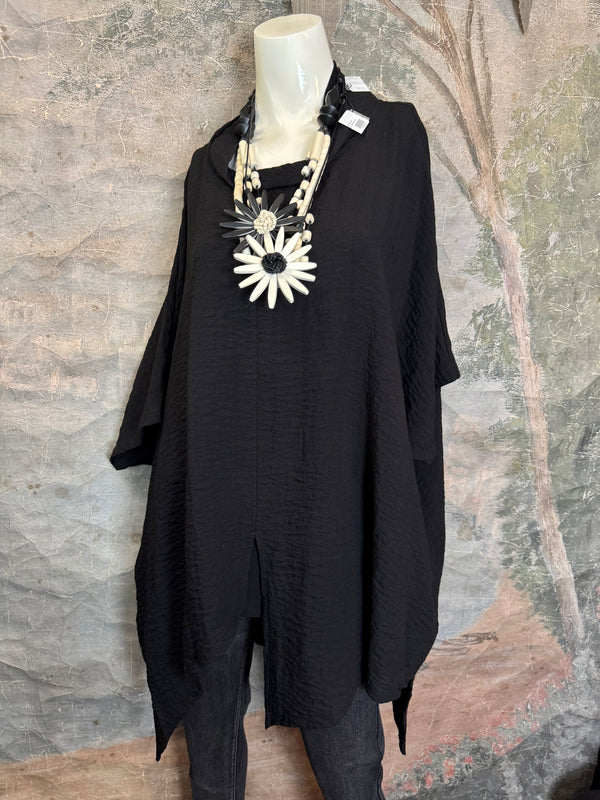 2066-11 Asymmetrical Cowlneck-Black