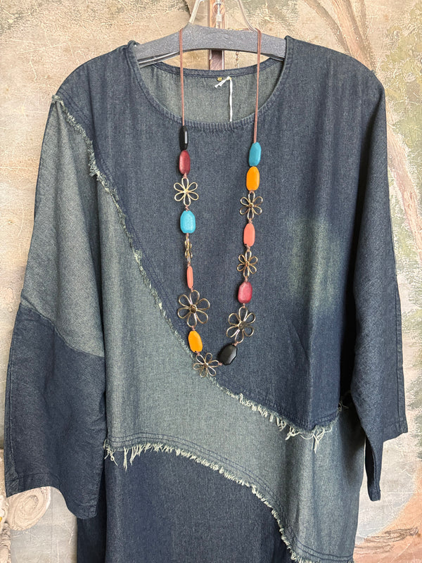 6760 Oversized Denim Sack Dress