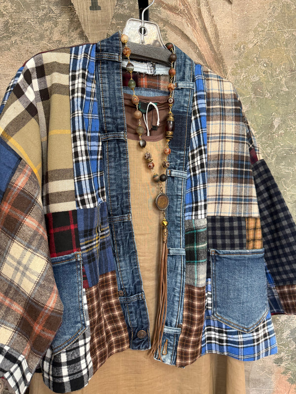 5573 Lodge Flannel Cardigan-Mix D