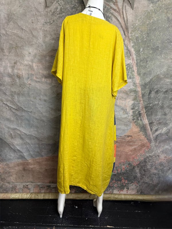 90617P-23 Linen Paint Dress-Mango