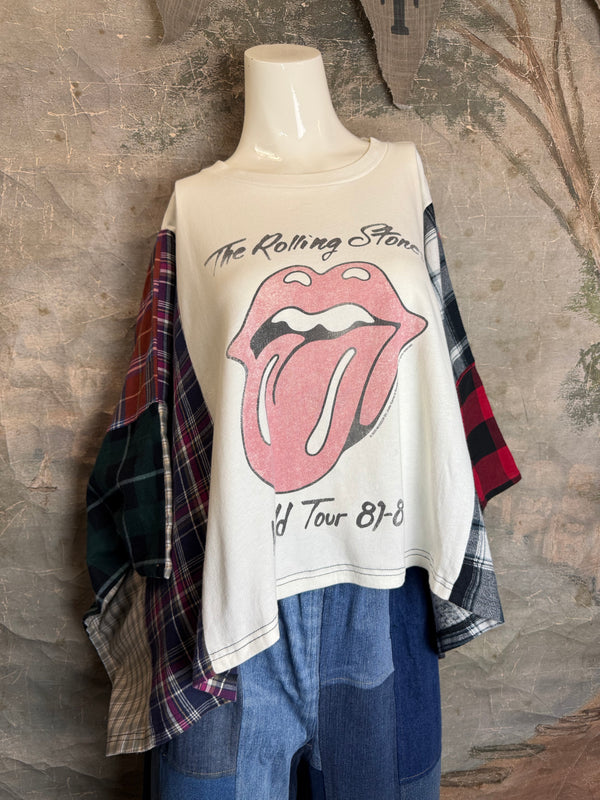 5576 Flannel Band Tee Topper-B