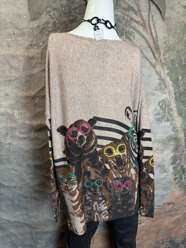 25704 Icon Print Sweater