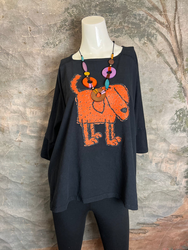 T1388C One Size Dolman Slv Tee-Sam/Blk