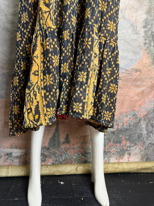 1027w Kantha Arts Tiered Dress-Mix 3