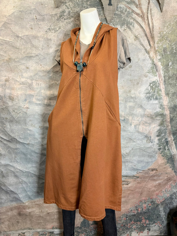 2626AU Zip Hoodie Vest-Ginger