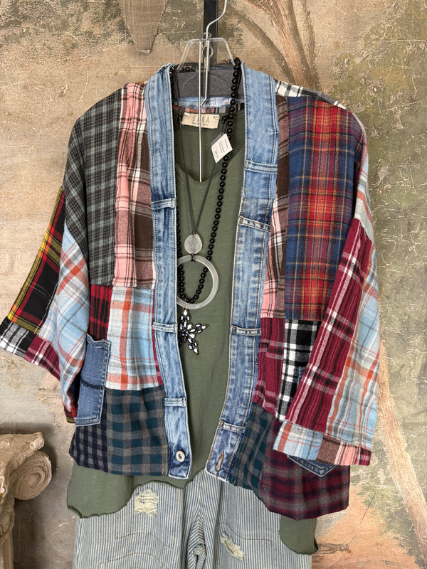 5573 Lodge Flannel Cardigan-Mix A