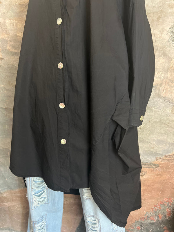 91750 Oversized Shirt Jacket-Black