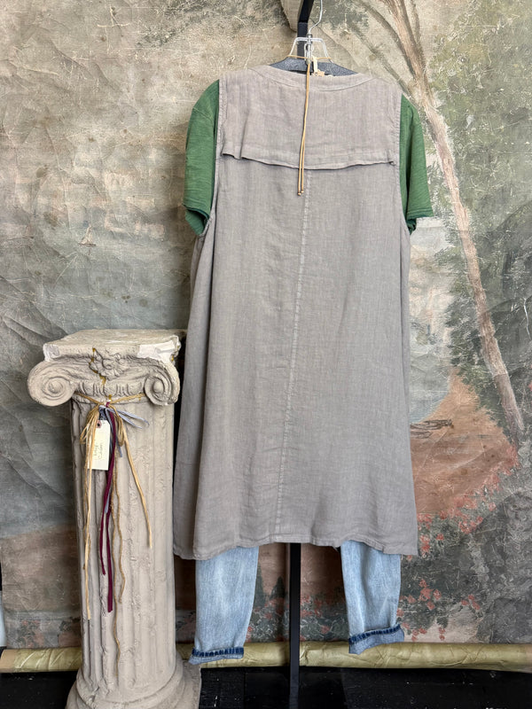 MP-HLT679 Long Open Vest-Grey