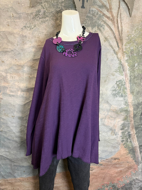 1050-88 Cotton Knit Angel Tee-Eggplant