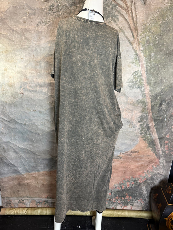 T839 Short Sleeve T-Shirt Dress-Hunter/Indian