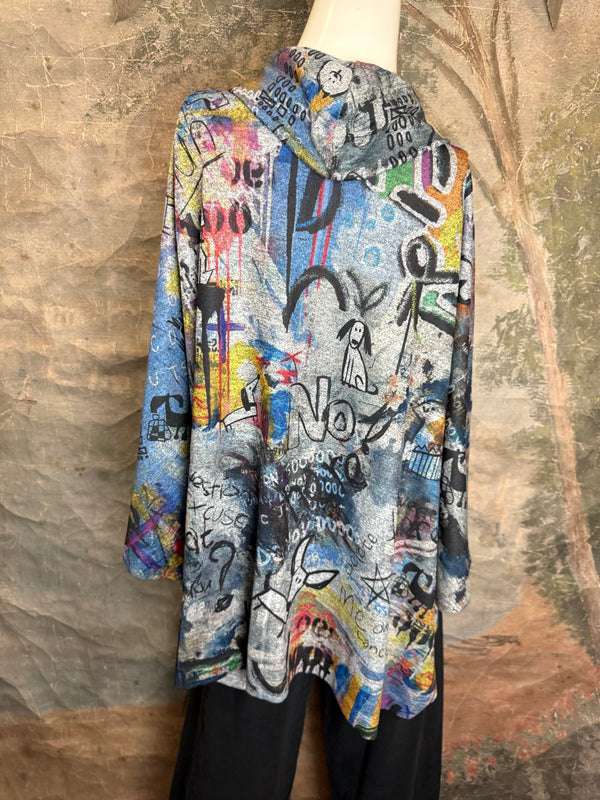 T134T Cowlneck Poncho Top-Coco