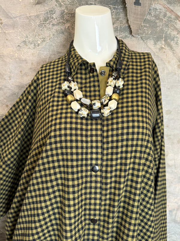 2500-2165 Small Check Big Shirt-Teak