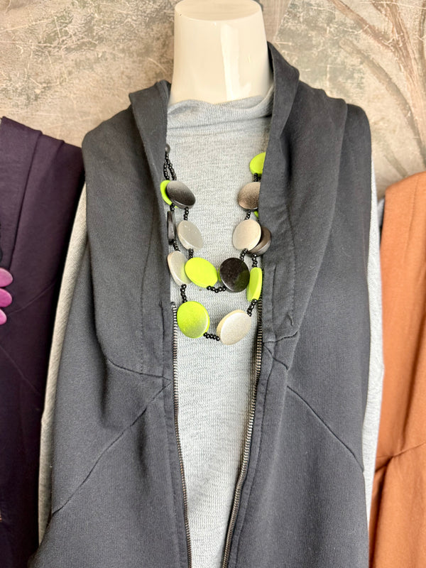 2626AU Zip Hoodie Vest-Black