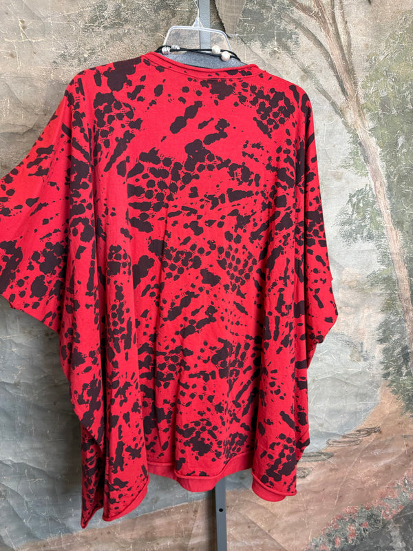 715CL-Burst Oversized Tunic Tee-RED