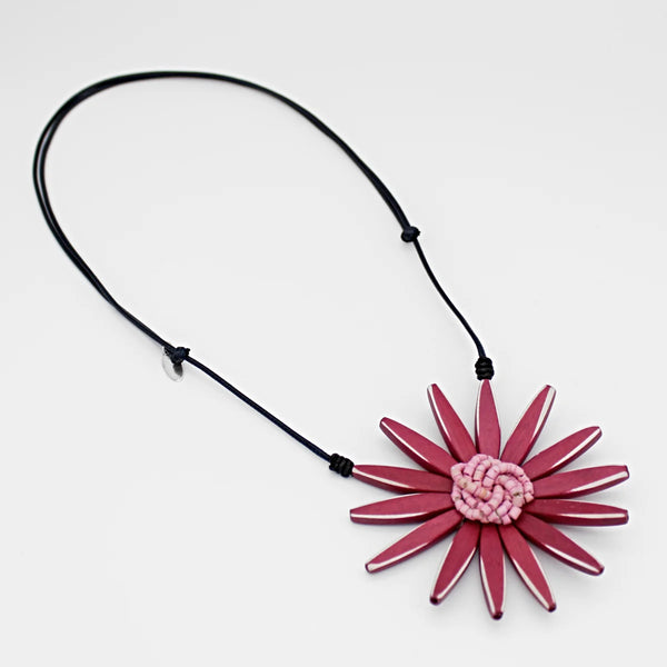S25 Amaya Flower Necklace-Magenta