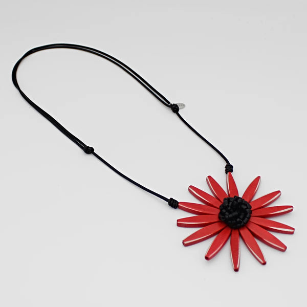 S25 Amaya Flower Necklace-Red