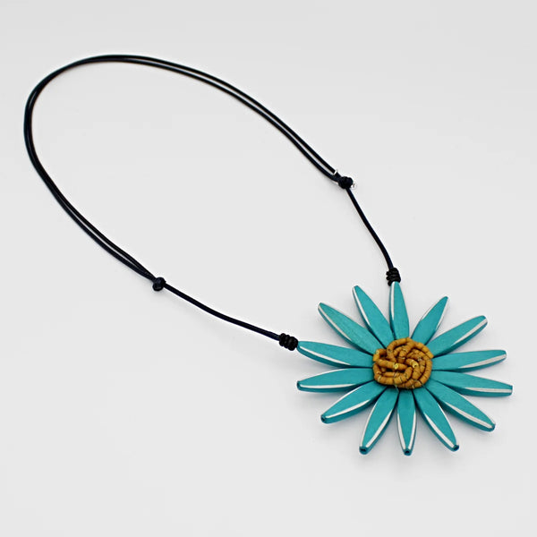 S25 Amaya Flower Necklace-Teal