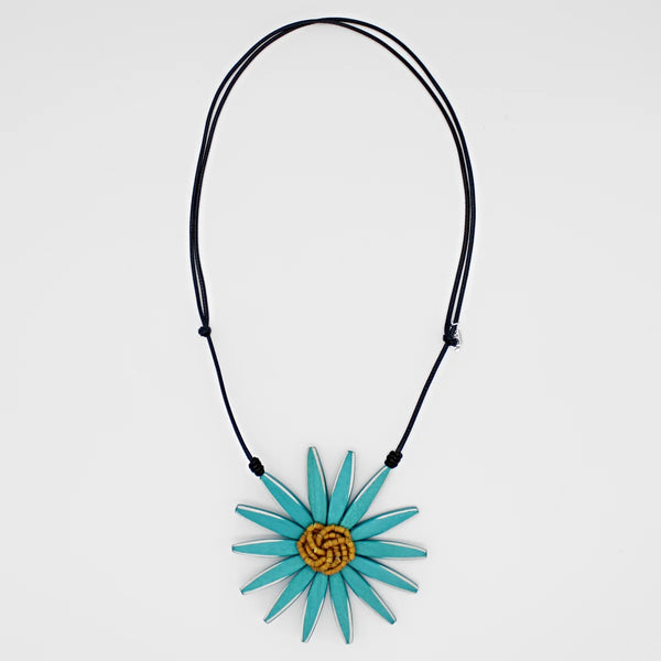 S25 Amaya Flower Necklace-Teal