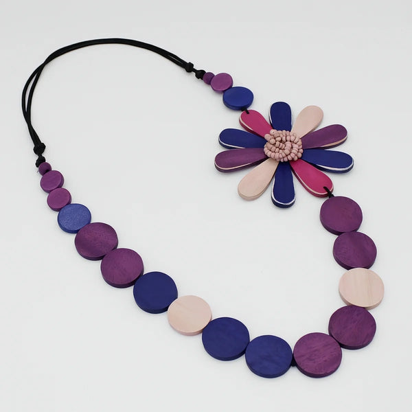 S25 Dahlia Statement Necklace-Purples