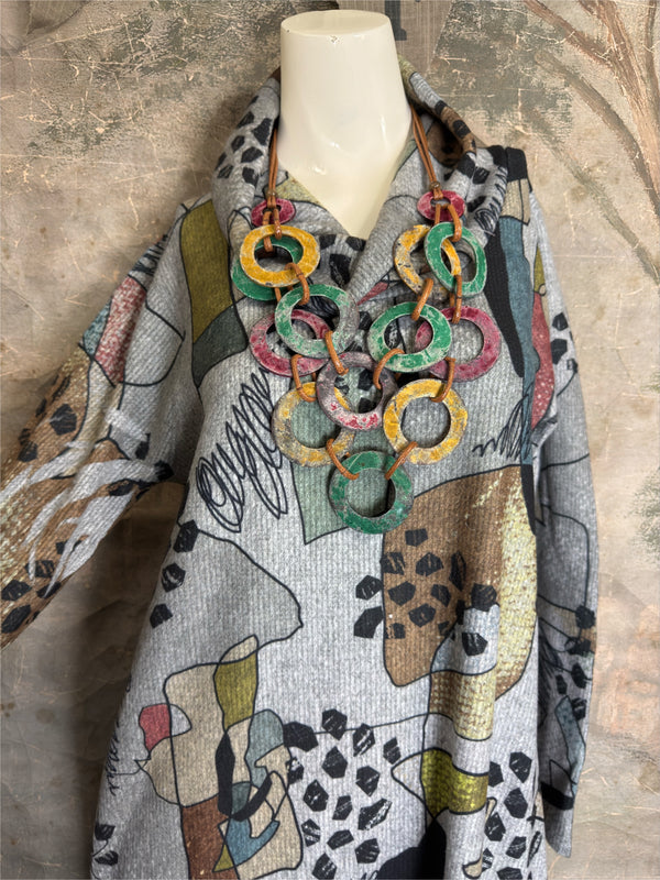 D102BR Cowlneck L/Slv Dress