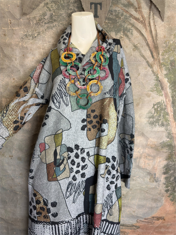 D102BR Cowlneck L/Slv Dress