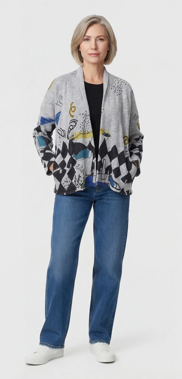 C095BR L/Slv Cardi w/pocks- Little Snoops