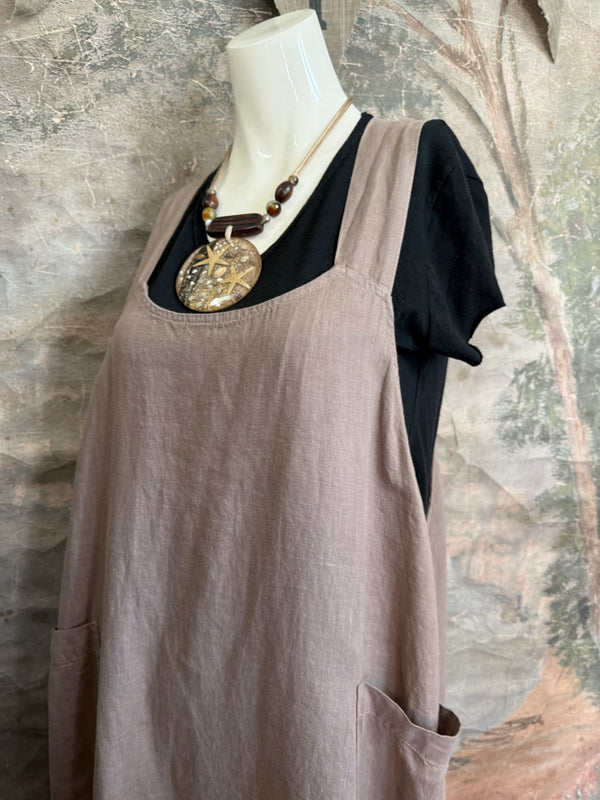 MP- HLD1052 OVERALL LONG DRESS-Mocha