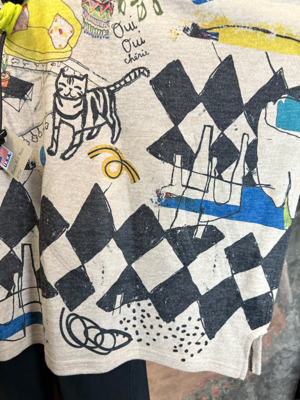 T1097 Cowlneck Dolman Slv Top