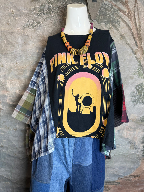 5576 Flannel Band Tee Topper-E