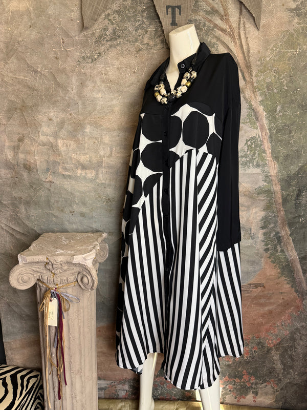 1221 Colorblock Shirt Dress-style 1
