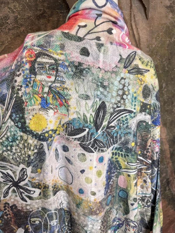 T1056 Cowlneck Pullover-Blooming