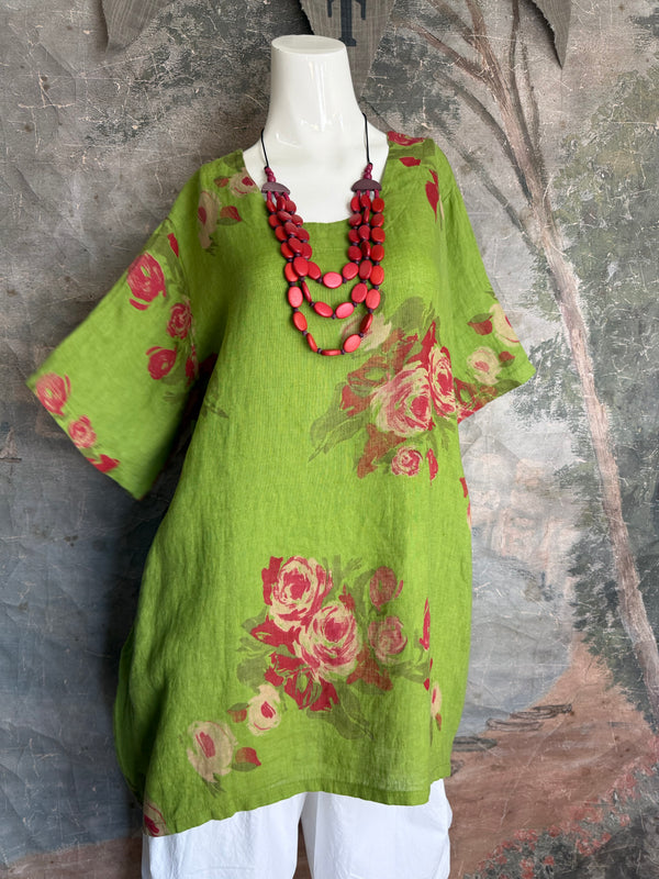 90645-62 Rose Pocket Tunic-KIWI
