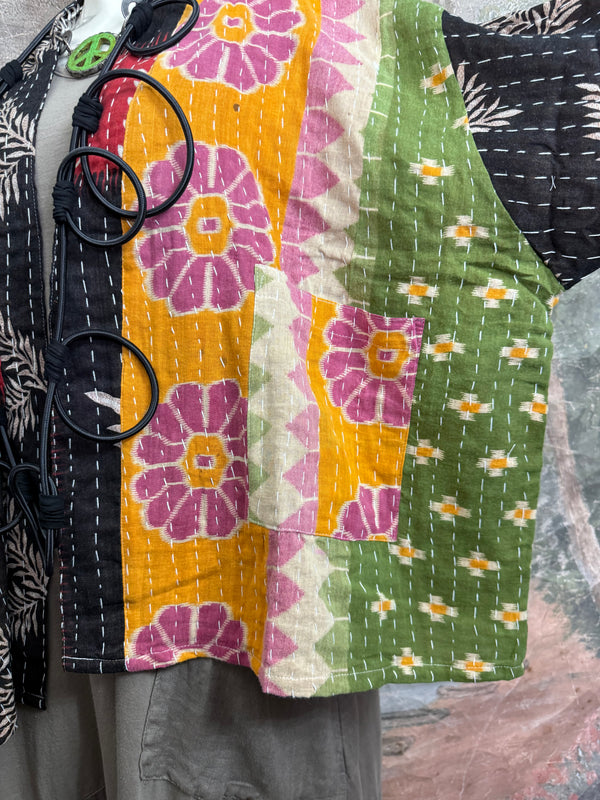 1040w Kantha Long Sleeve Jacket-Piper