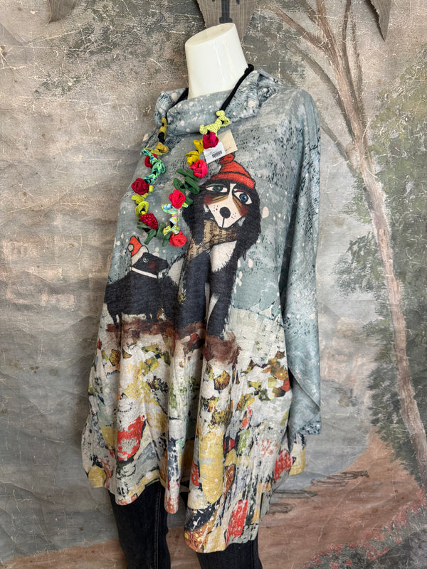 T1097 Cowlneck Dolman Slv Top-Jolly Buddy