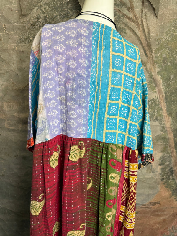 1027w Kantha Arts Tiered Dress-Mix 1