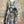 Load image into Gallery viewer, Oversized gray cat print crew pullover tunic with abstract art design on mannequin, styled with olive skirt and neon nec - 4
