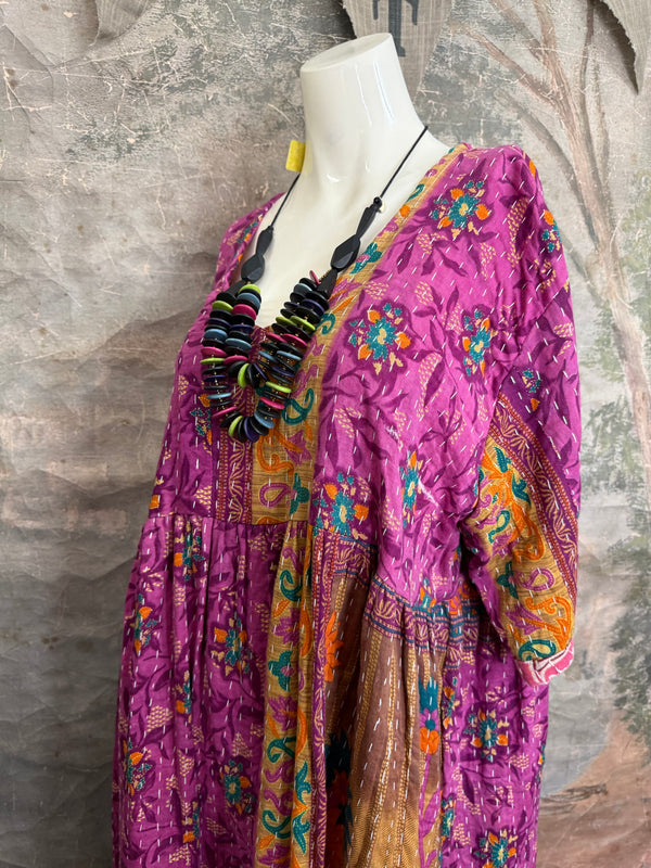 1027w Kantha Arts Tiered Dress-Mix 9
