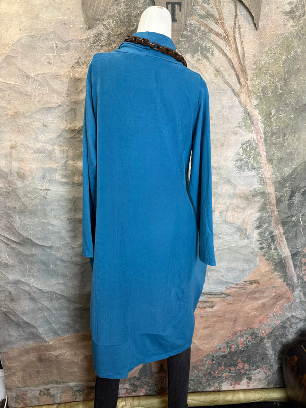 6512AU Cowlneck Bubble Dress-TEAL