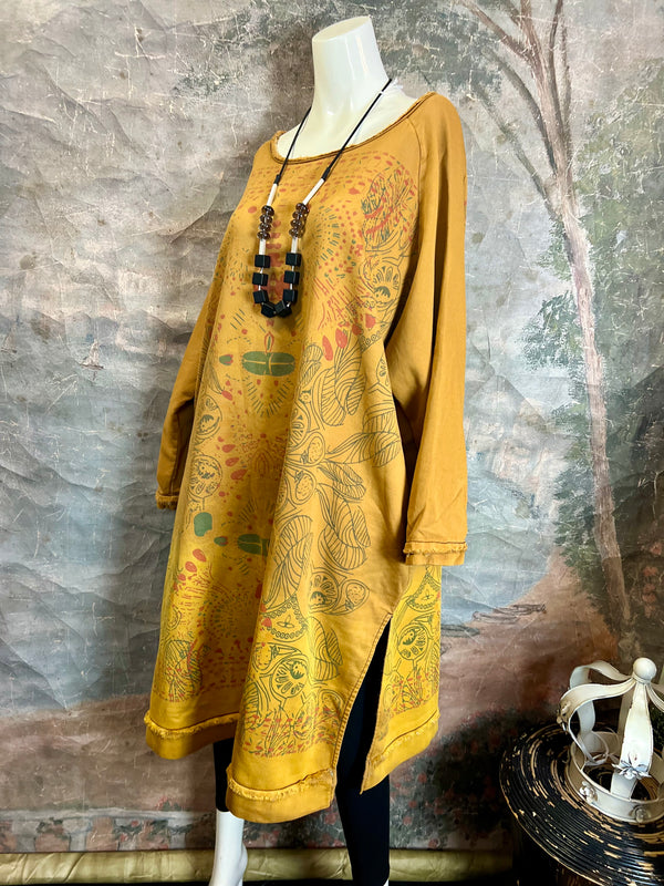 TBG Artdeco Sweatshirt Dress-YEllow