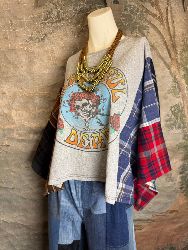 5576 Flannel Band Tee Topper-F