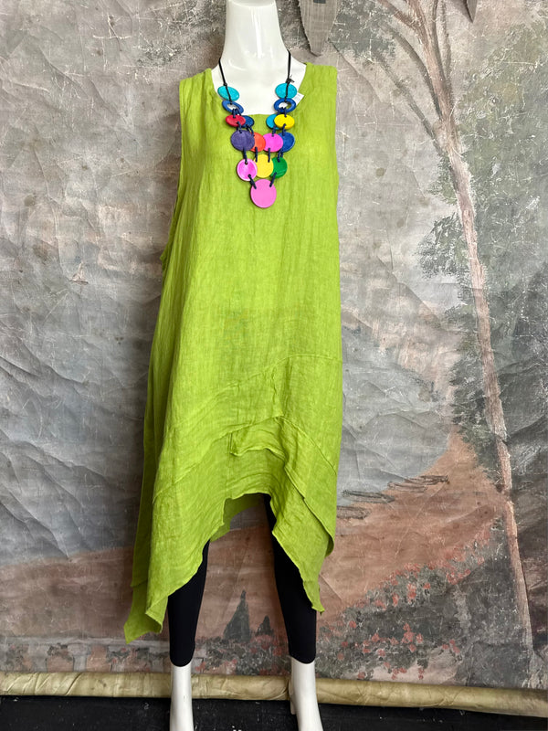 751 Artistry Layered Tank Dress-Kiwi