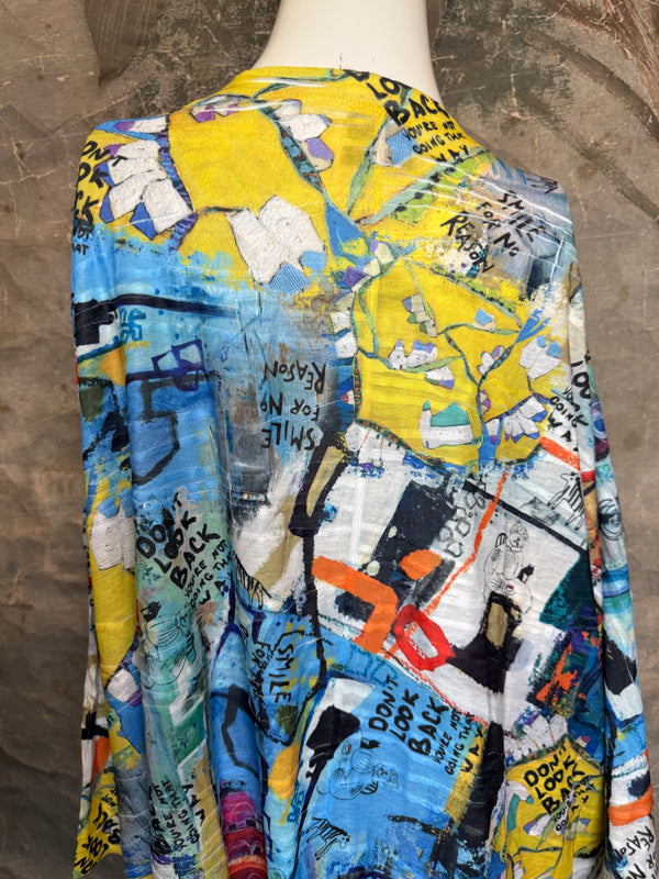 T1514 Long Slv Dolman Top/Tunic-Vib Vibes