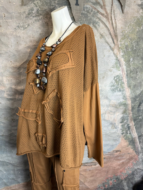 CE714 Cheer Sweater Top-Camel