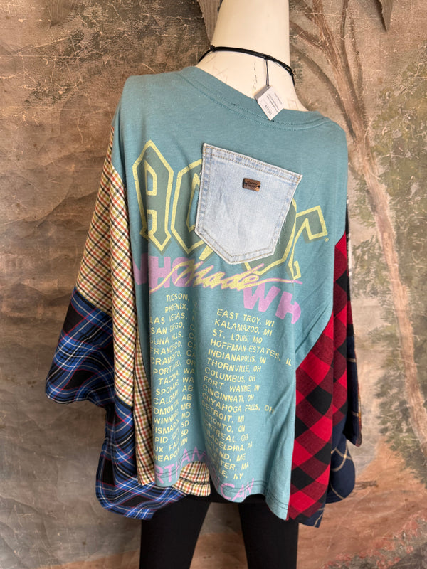 5576 Flannel Band Tees-Mix 2