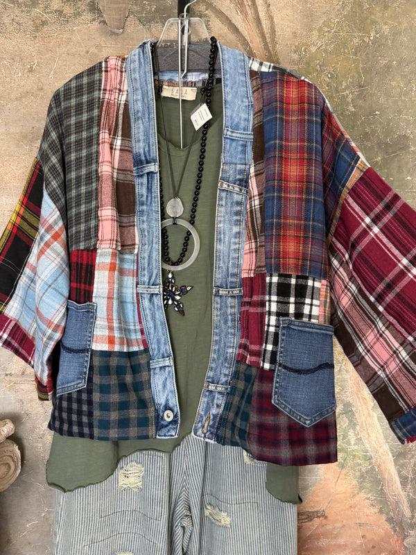5573 Lodge Flannel Cardigan-Mix A