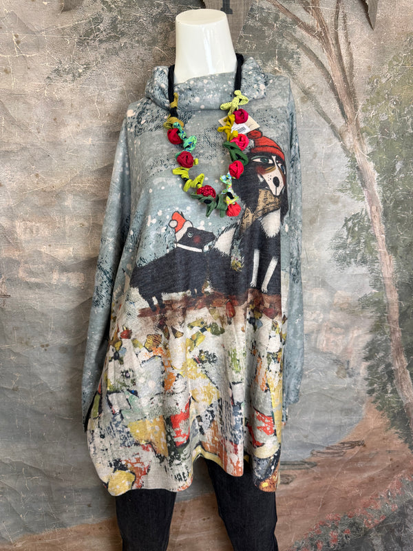 T1097 Cowlneck Dolman Slv Top-Jolly Buddy