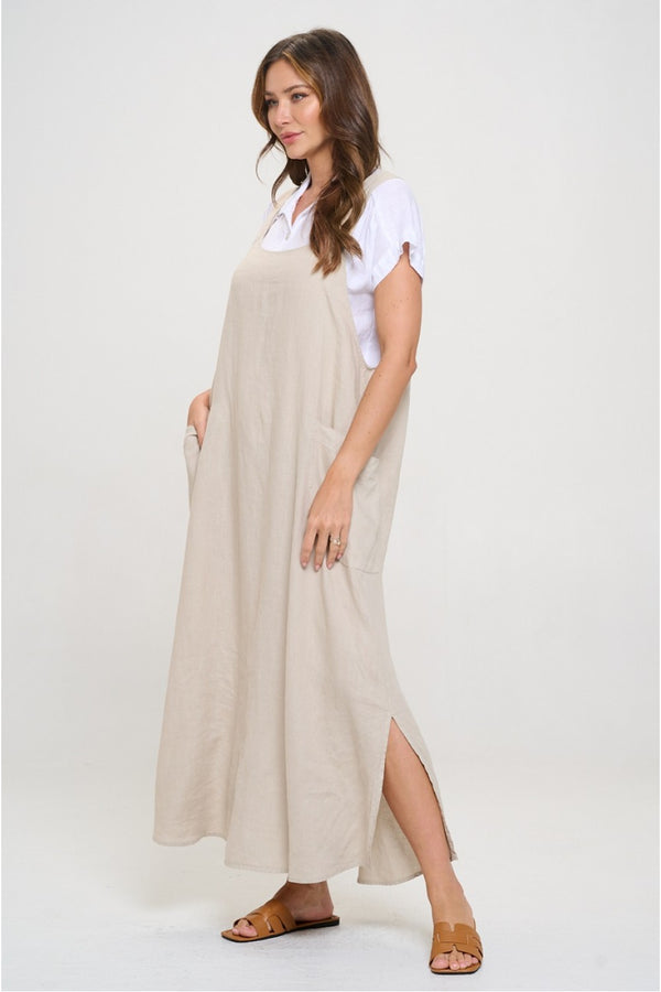 MP- HLD1052 OVERALL LONG DRESS-Mocha