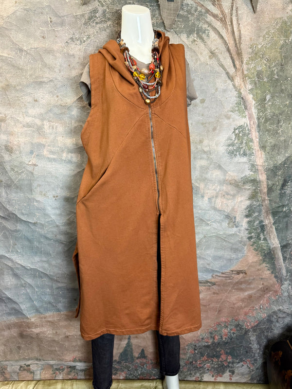 2626AU Zip Hoodie Vest-Ginger